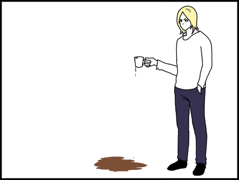 コーヒーこぼす