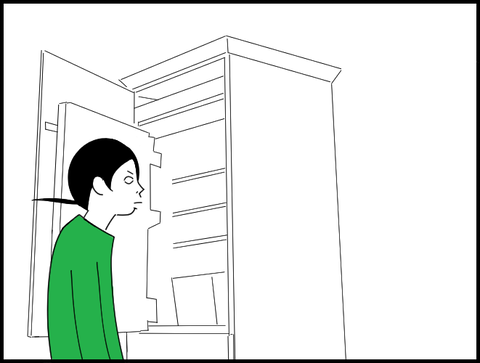 冷蔵庫の中見る