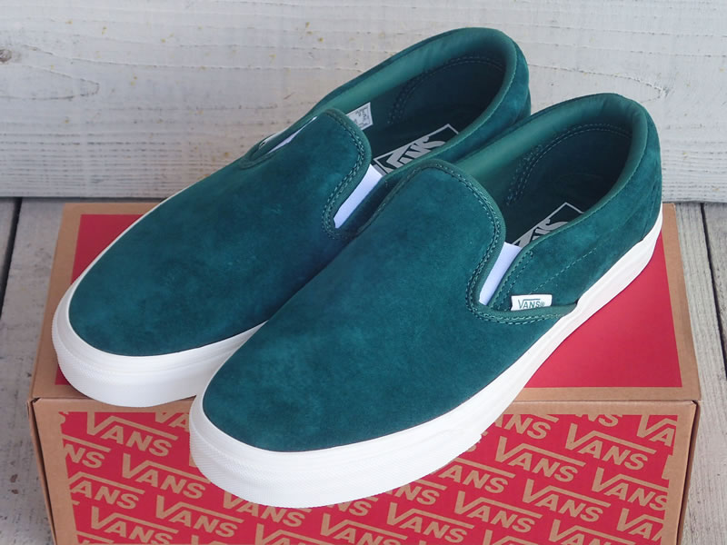 Vans スエード グリーンスリッポン YUページVANS新品26cmオリーブ