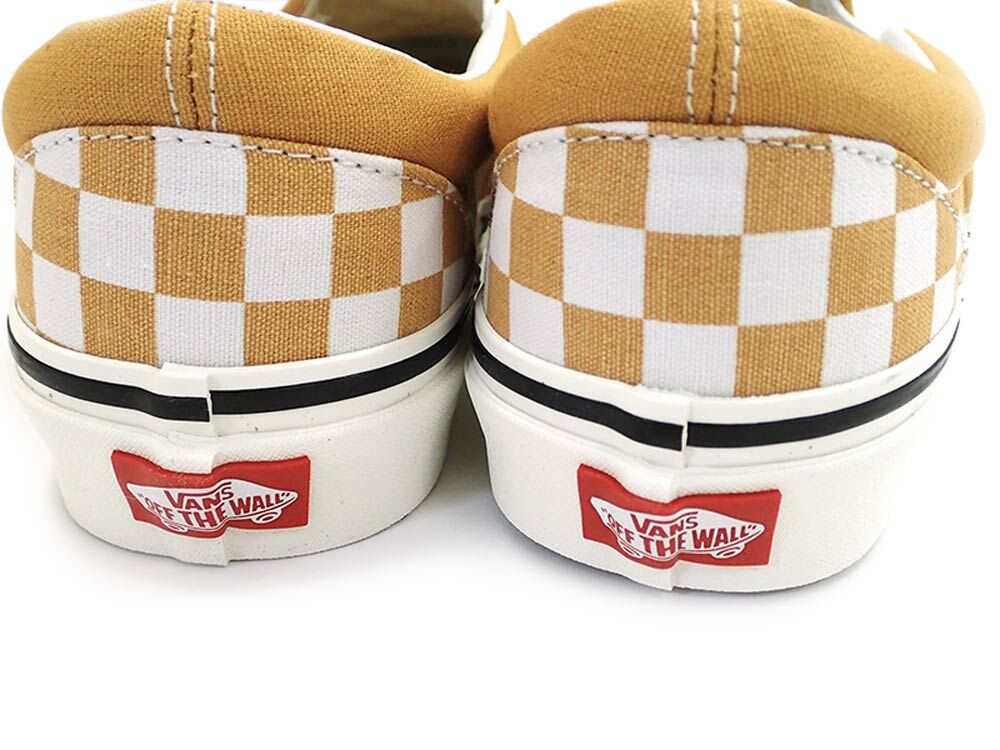 Vans checkered yellow stripe cheap