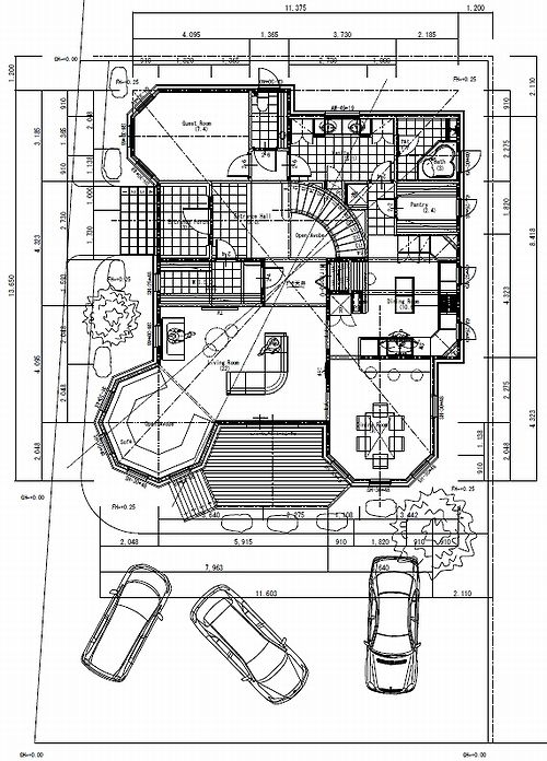 お城を思わせるレンガ積みの家 Home Made Plan