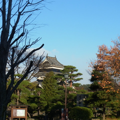 冬支度の松本城