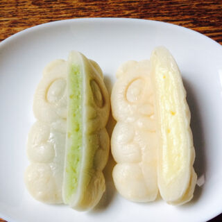 パンダ焼き　弥彦むすめ枝豆餡　カスタード　分水堂菓子舗