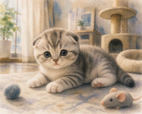 猫スコティッシュフォールド