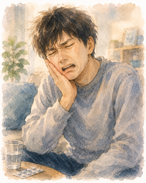 親知らずが痛すぎて苦しむ男性