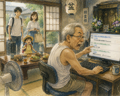 お盆に娘夫婦が帰省とお爺ちゃん