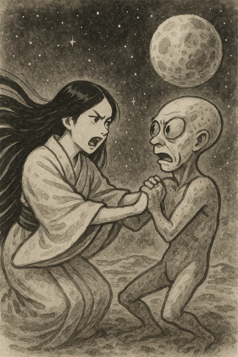 揉めるかぐや姫と宇宙人