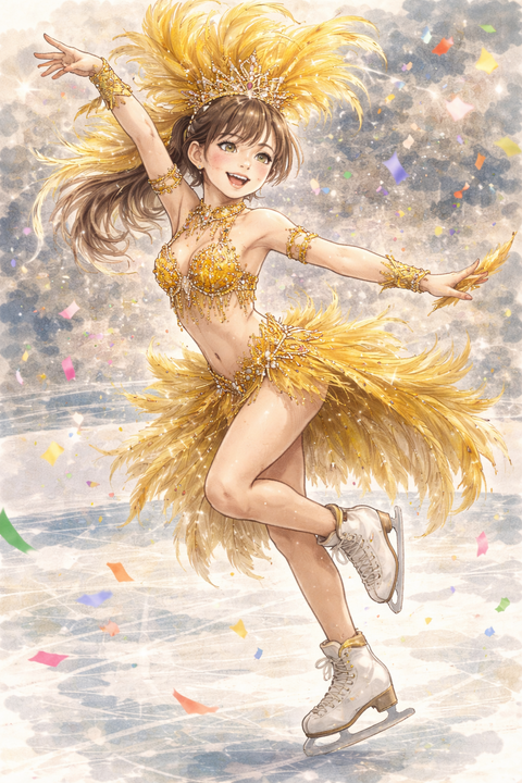 サンバを踊るフィギュア女子