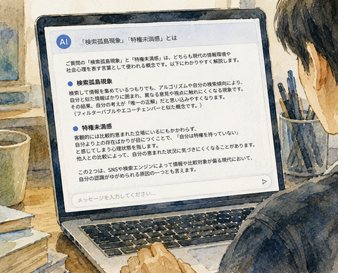 「検索孤島現象」「特権未満感」という回答を出すAI