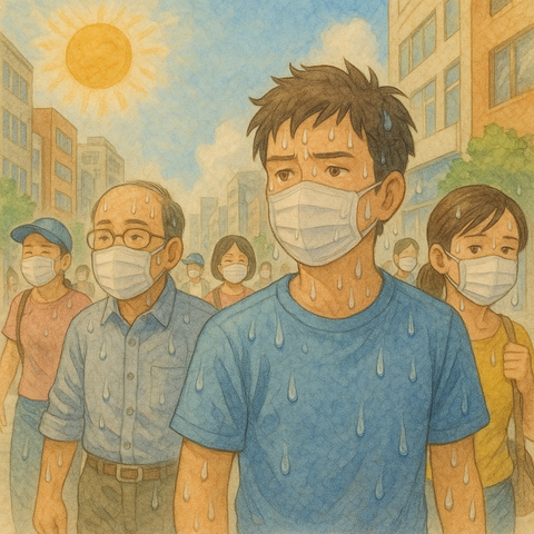 汗だくでマスク