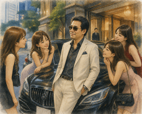 おじさん 高級車 金持ち女性