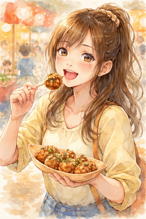 大阪のたこ焼き女子