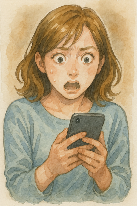 衝撃を受ける女性