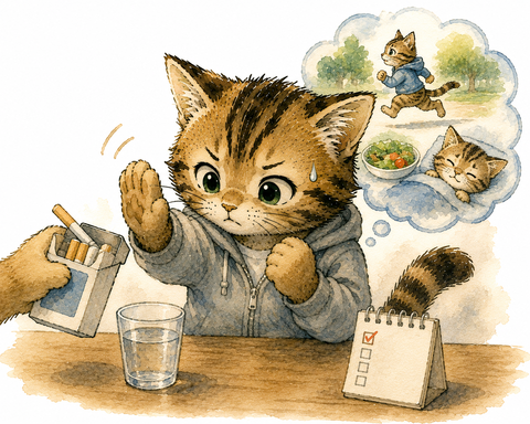 禁煙にチャレンジ中のねこすけ