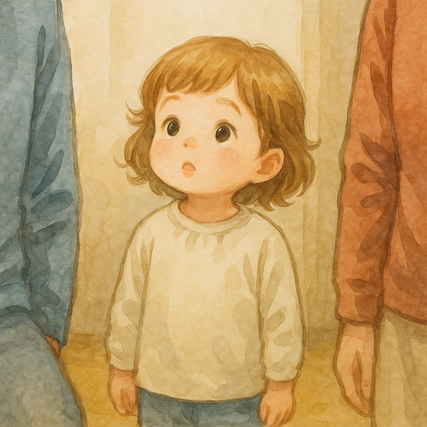 きょとんとする３歳娘