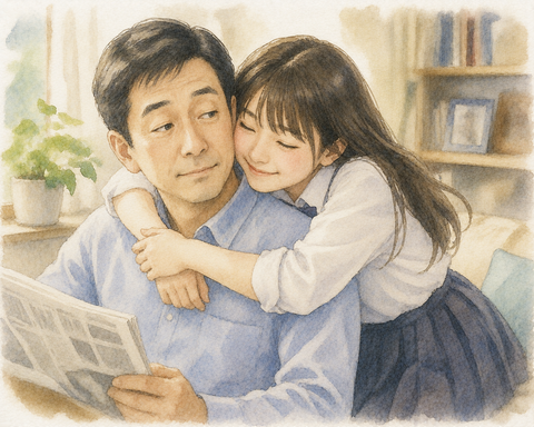 娘17才、父に幼稚園児のようにまとわりつく