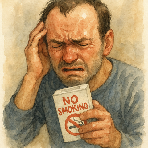 禁煙中の男性