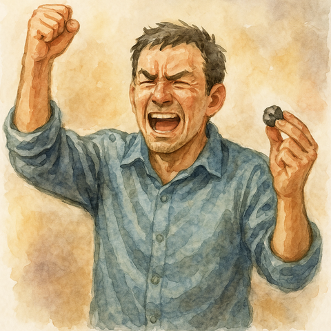 尿路結石に勝利した男性