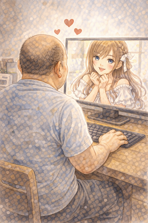 美少女に恋する中年男性