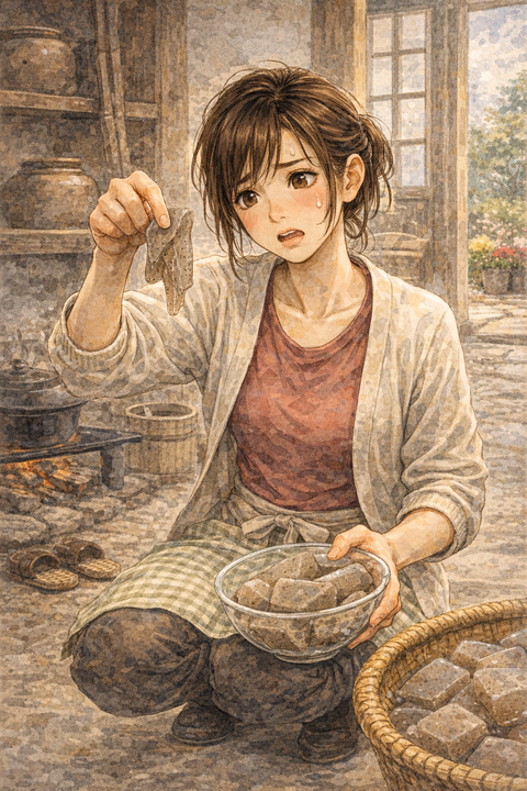 こんにゃくで困る女性