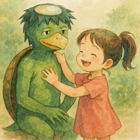 カッパと仲の良い娘