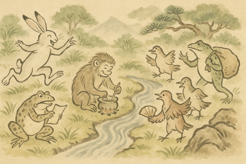 鳥獣戯画風昔話