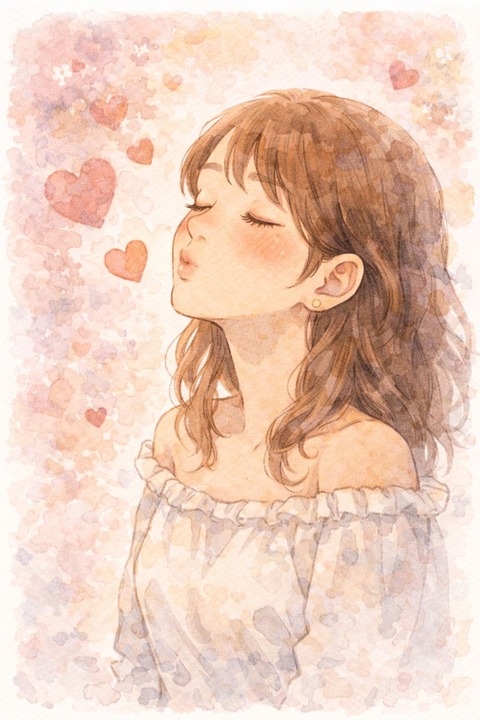 キスを待つ可愛い女性