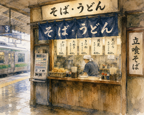 駅の立ち食いそば屋