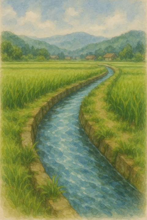 用水路を流れる綺麗な水