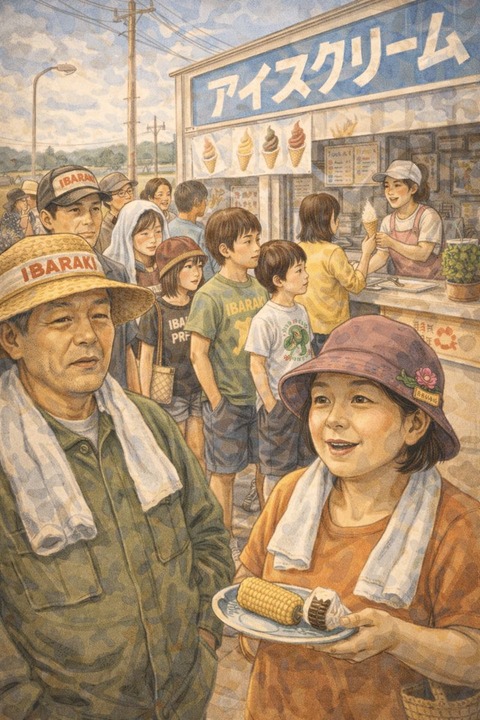 アイス屋に並ぶ茨城県民