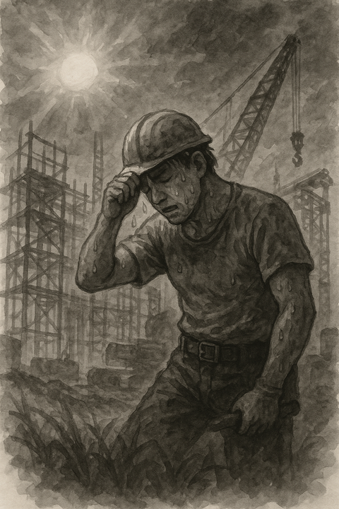 炎天下の建設現場