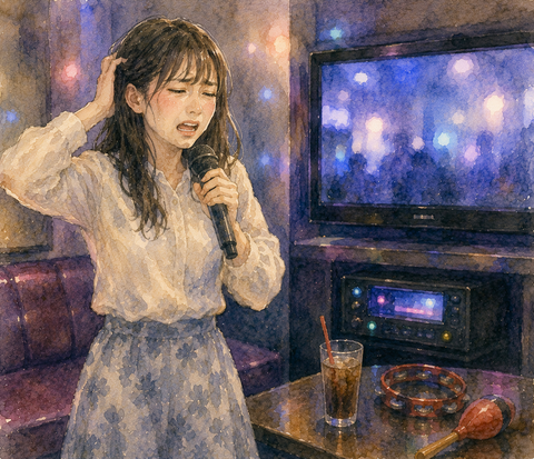 カラオケは難しい女性