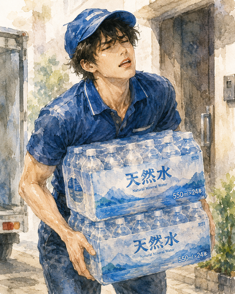 水を運ぶ配達員