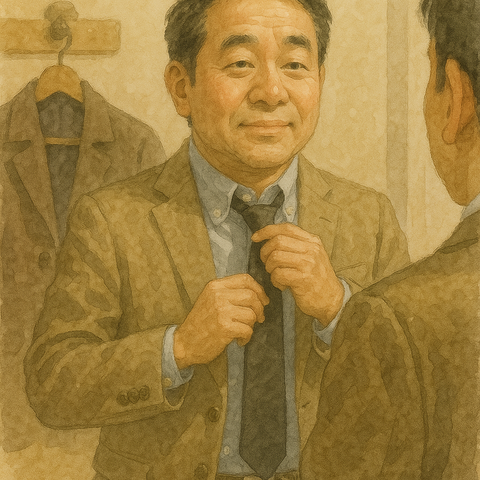 おしゃれする中年男性