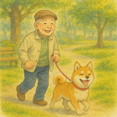 じーさんと柴