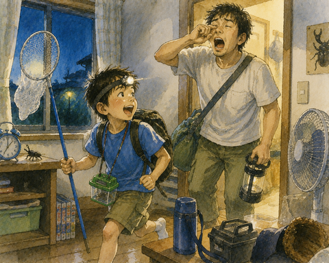 カブトムシとり早起き 小学生男子