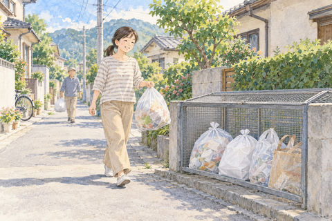 指定ゴミ袋がないのが楽な町