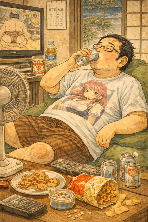 家でダラダラ過ごす男性