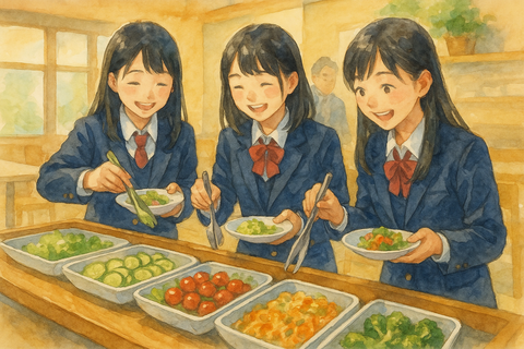 サラダバー楽しい