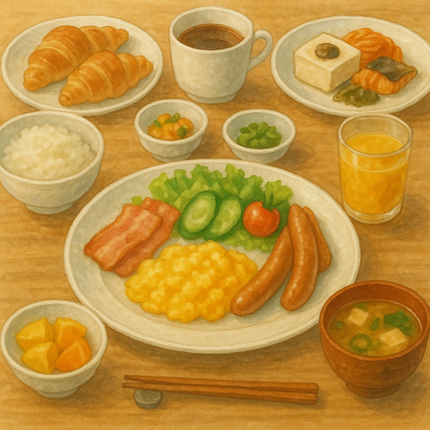 ホテルの無料朝食