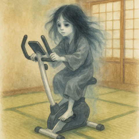 エアロバイクで座敷童