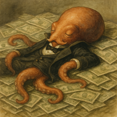 札束ベッドタコ伯爵