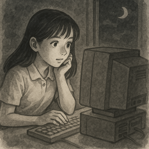 モニターにくぎ付けの女性