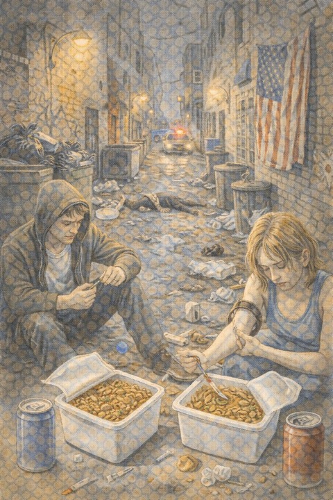 麻薬が蔓延するアメリカの路地