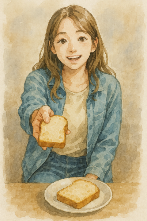 パンをくれる女子