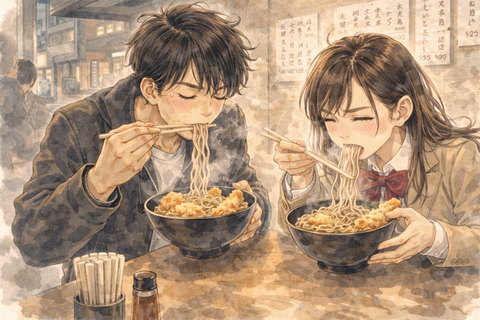 立ち食い蕎麦でデート