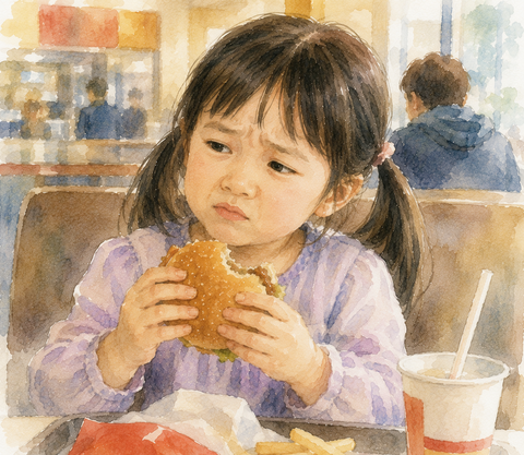 ハンバーガーがいまいち女の子