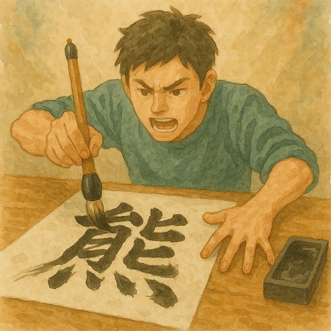 習字で熊の文字