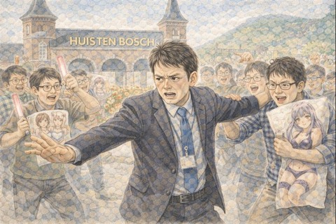 テーマパークをオタクから守る男性