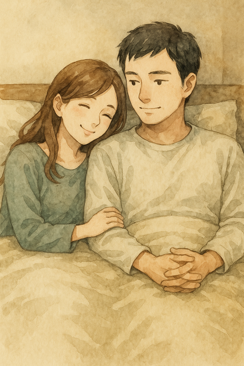 布団で過ごす恋人